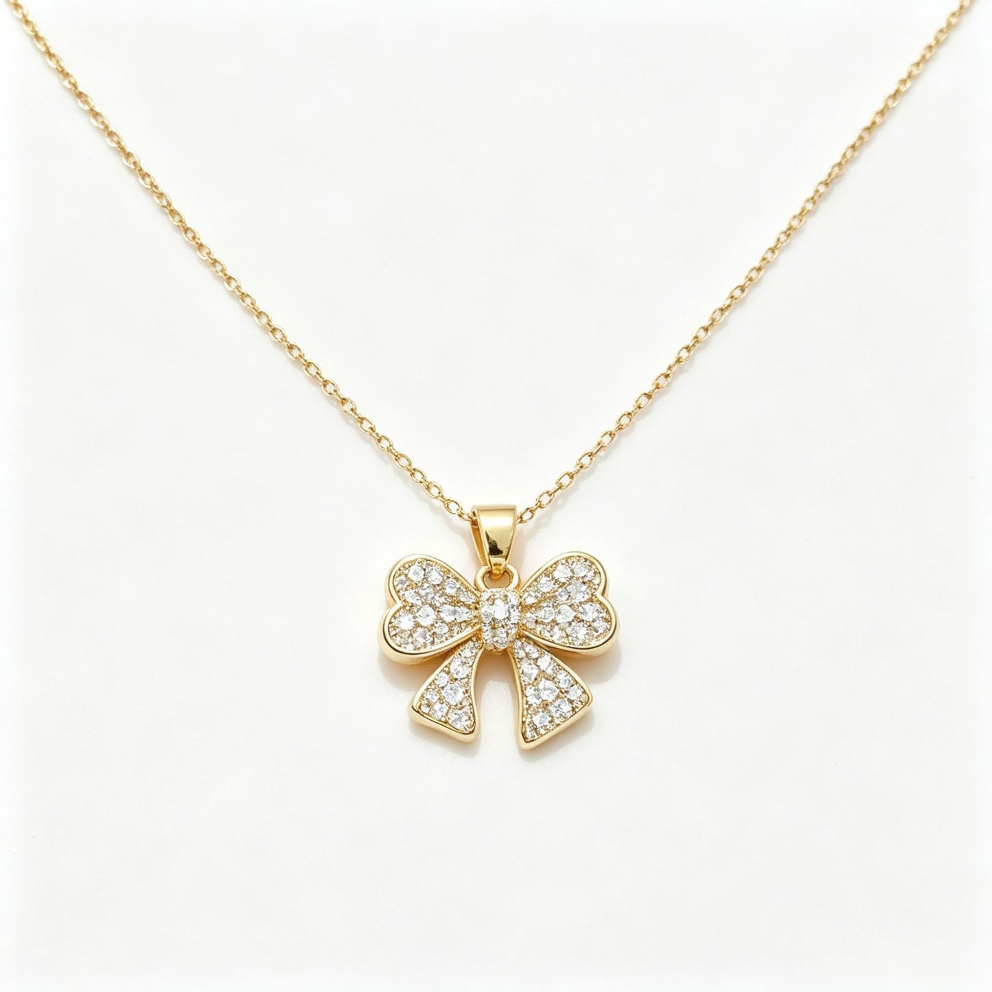 Sweet Bow Tie Pendant Necklace For Adults In 304 Stainless Steel With Cable Chain, Perfect For Party Wear