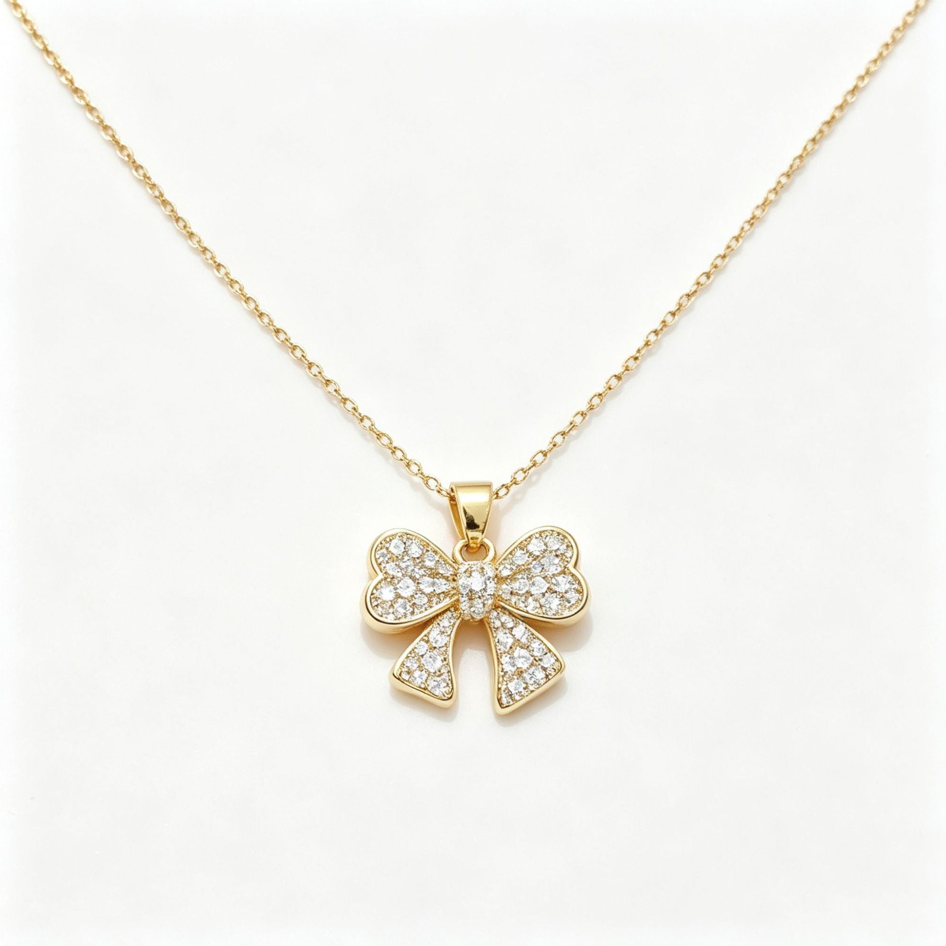 Sweet Bow Tie Pendant Necklace For Adults In 304 Stainless Steel With Cable Chain, Perfect For Party Wear