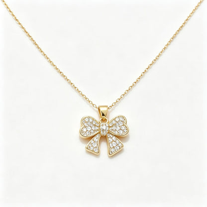 Sweet Bow Tie Pendant Necklace For Adults In 304 Stainless Steel With Cable Chain, Perfect For Party Wear