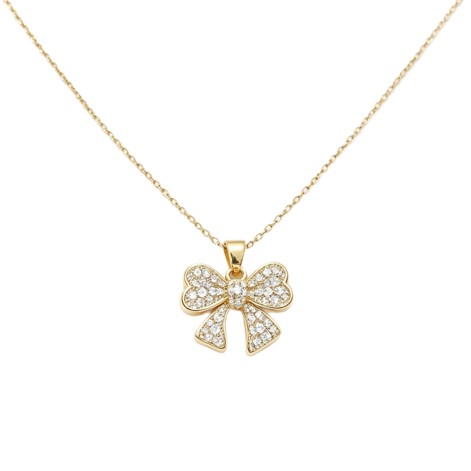 Sweet Bow Tie Pendant Necklace For Adults In 304 Stainless Steel With Cable Chain, Perfect For Party Wear