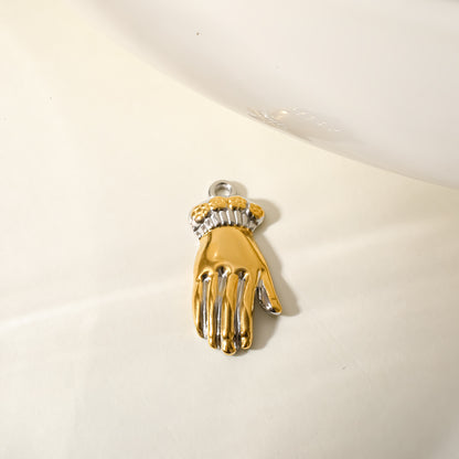 Star Pendant In 304 Stainless Steel With 18K Real Gold Plated PVD Coating 0.03µm Featuring Artificial Pearl, 1 PCS Package