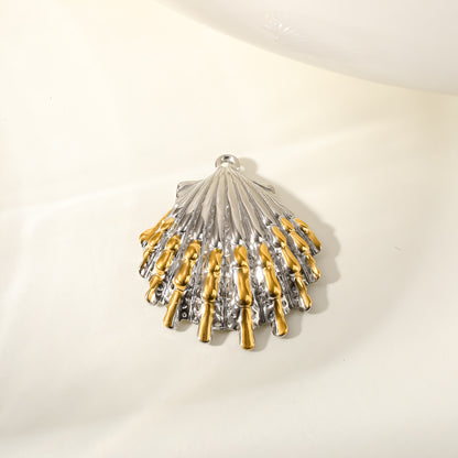 Star Pendant In 304 Stainless Steel With 18K Real Gold Plated PVD Coating 0.03µm Featuring Artificial Pearl, 1 PCS Package