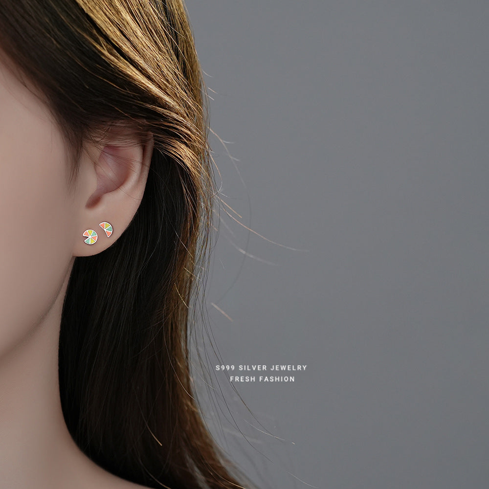 Cute Banana Stud Earrings For Women In Gold Featuring 925 Sterling Silver With Epoxy Craft