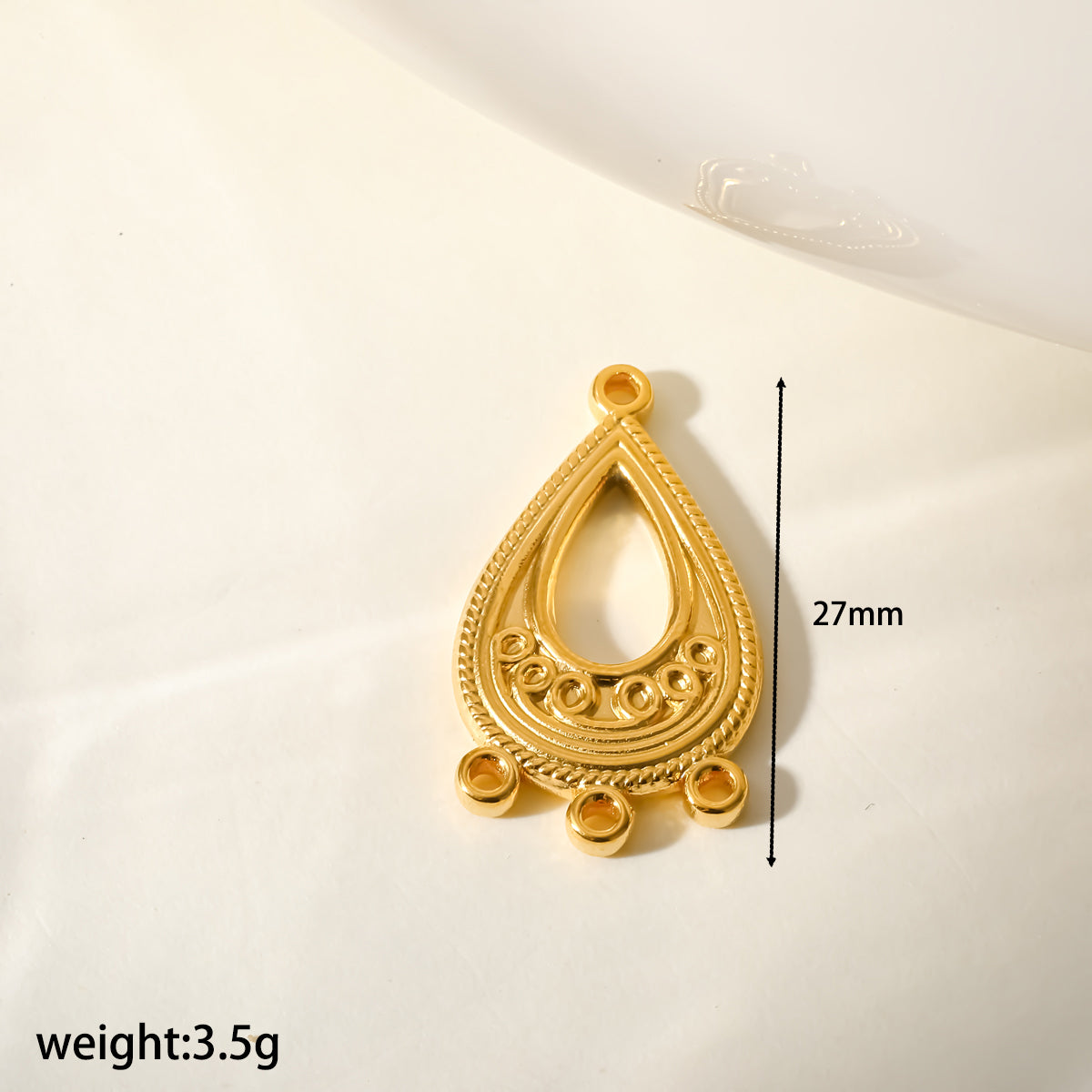 Star Pendant In 304 Stainless Steel With 18K Real Gold Plated PVD Coating 0.03µm Featuring Artificial Pearl, 1 PCS Package
