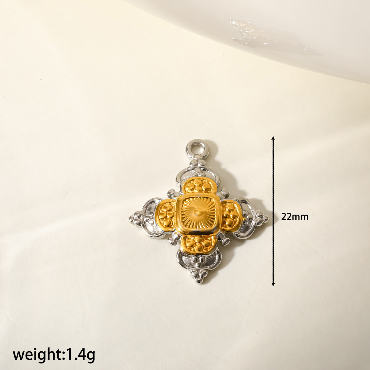Star Pendant In 304 Stainless Steel With 18K Real Gold Plated PVD Coating 0.03µm Featuring Artificial Pearl, 1 PCS Package