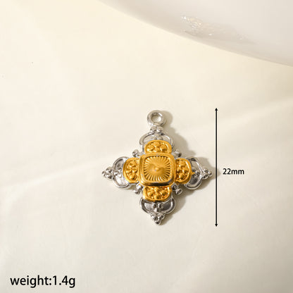 Star Pendant In 304 Stainless Steel With 18K Real Gold Plated PVD Coating 0.03µm Featuring Artificial Pearl, 1 PCS Package