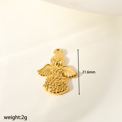 Star Pendant In 304 Stainless Steel With 18K Real Gold Plated PVD Coating 0.03µm Featuring Artificial Pearl, 1 PCS Package