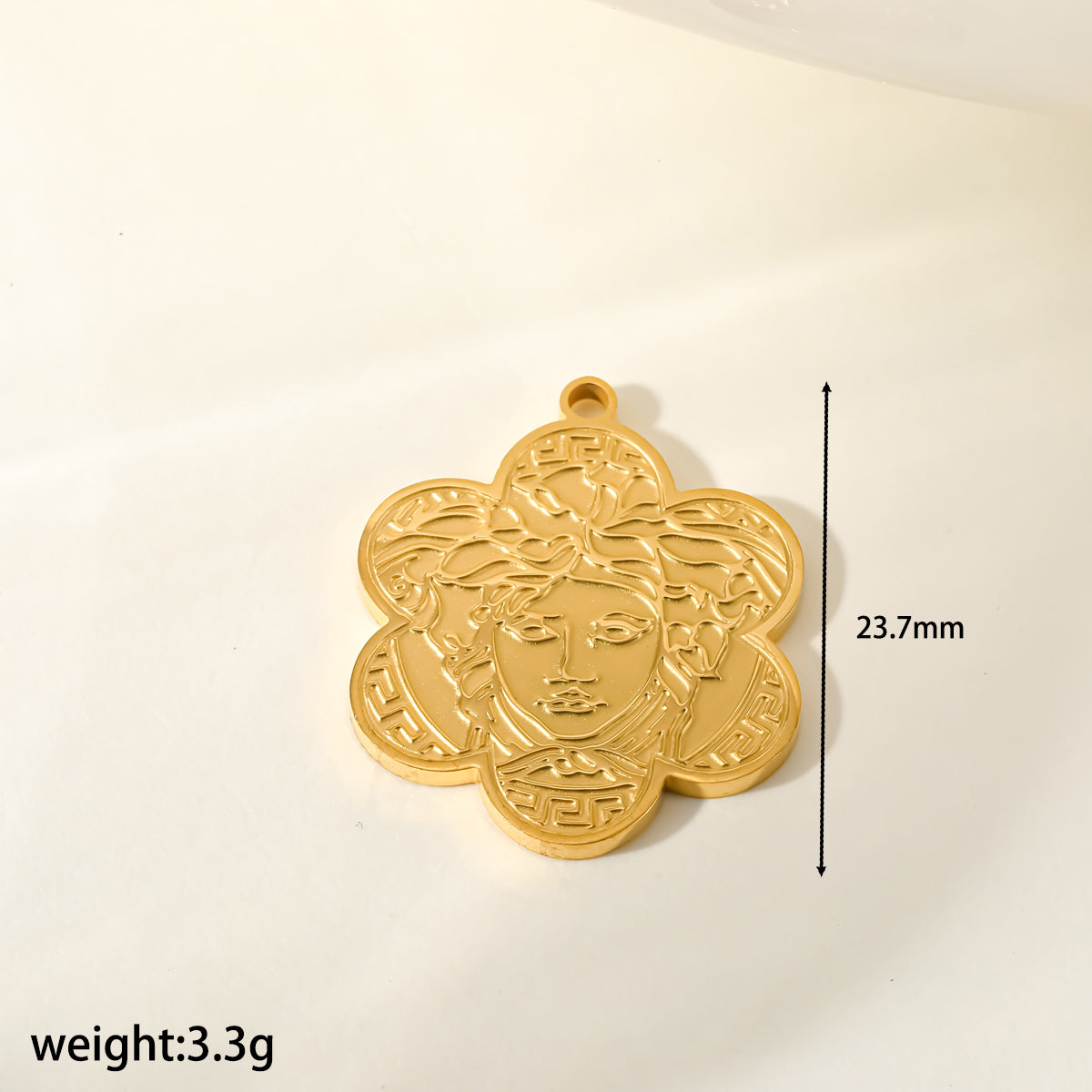 Star Pendant In 304 Stainless Steel With 18K Real Gold Plated PVD Coating 0.03µm Featuring Artificial Pearl, 1 PCS Package