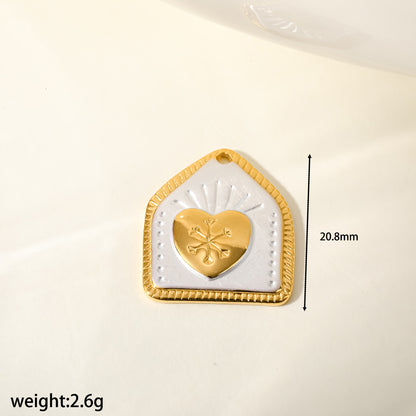 Star Pendant In 304 Stainless Steel With 18K Real Gold Plated PVD Coating 0.03µm Featuring Artificial Pearl, 1 PCS Package