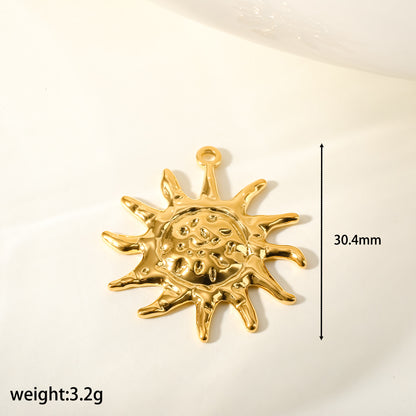 Star Pendant In 304 Stainless Steel With 18K Real Gold Plated PVD Coating 0.03µm Featuring Artificial Pearl, 1 PCS Package