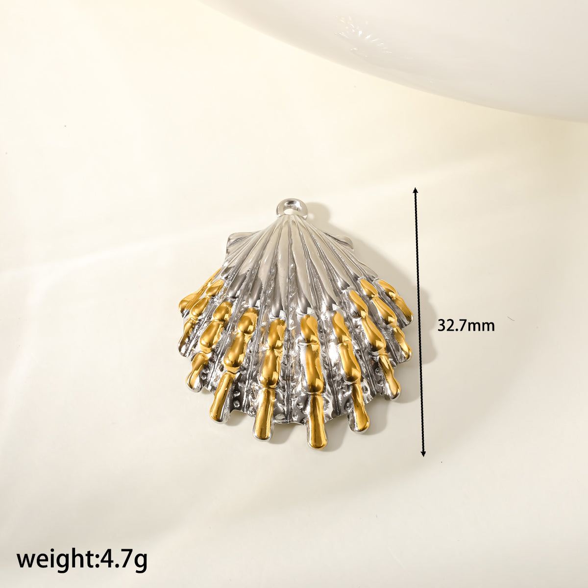 Star Pendant In 304 Stainless Steel With 18K Real Gold Plated PVD Coating 0.03µm Featuring Artificial Pearl, 1 PCS Package