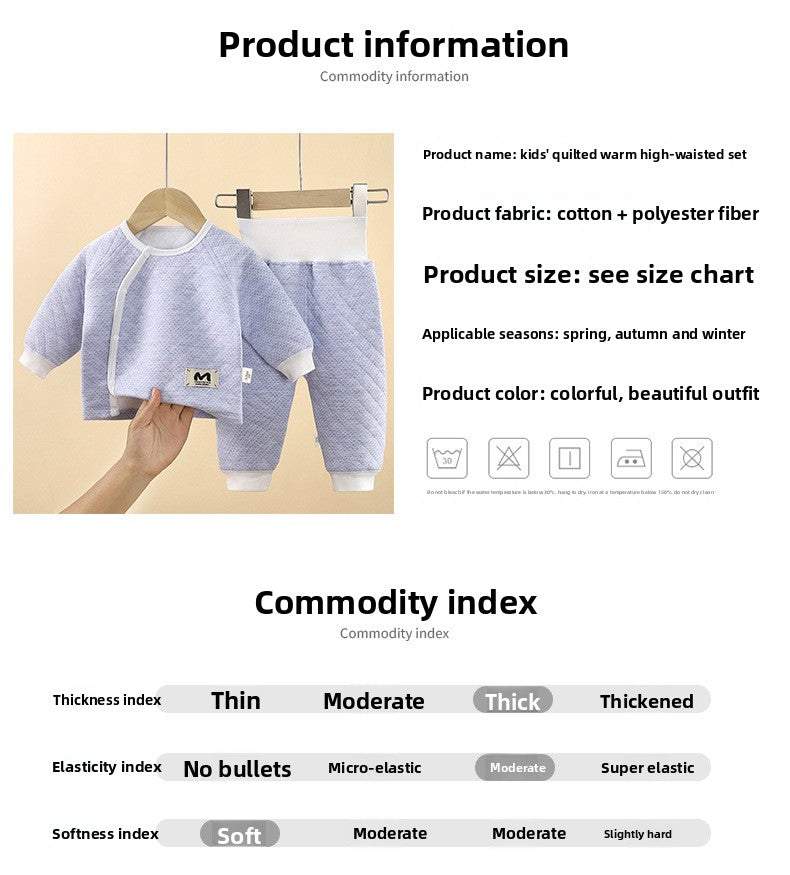 Solid Color Cotton Children's Underwear Set For Babies 0-2 Years, Warm And Comfortable For Sleeping, 1 Set