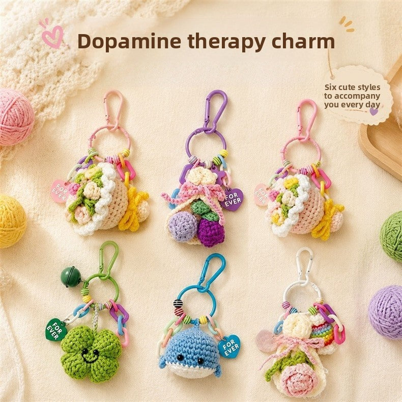 Whale Braid Key Chain Made Of Wool Yarn Featuring A Cute Style, Perfect For Spring Accessories
