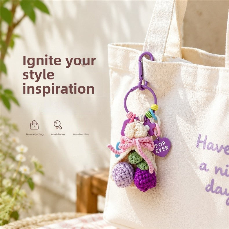 Whale Braid Key Chain Made Of Wool Yarn Featuring A Cute Style, Perfect For Spring Accessories