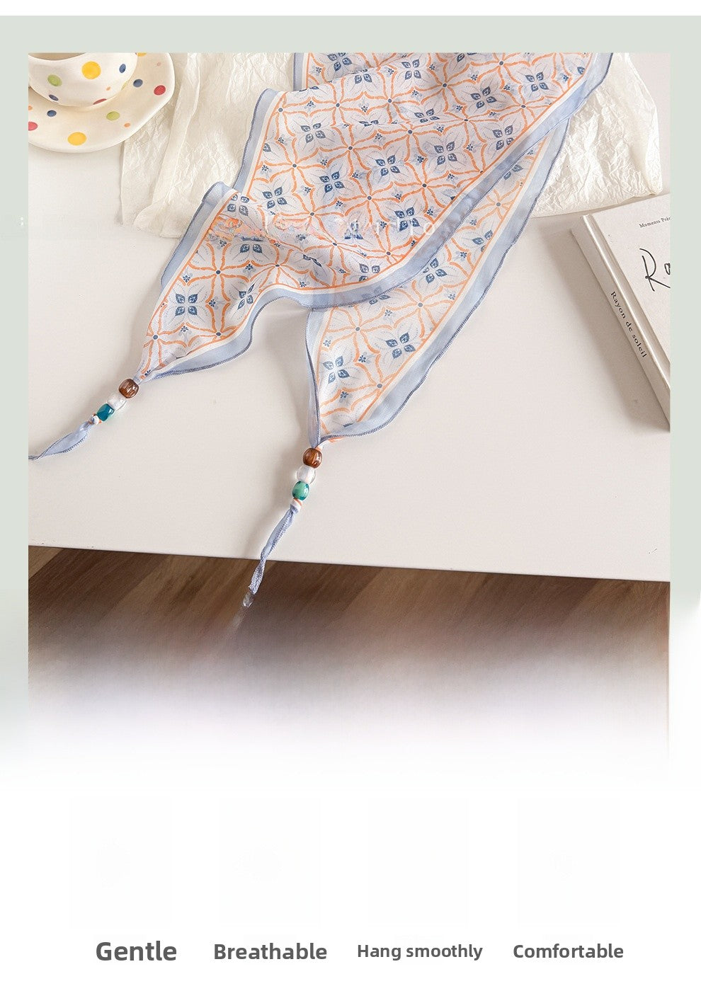 Lingge Original Design Silk Scarf In Natural Pink, Perfect For Spring