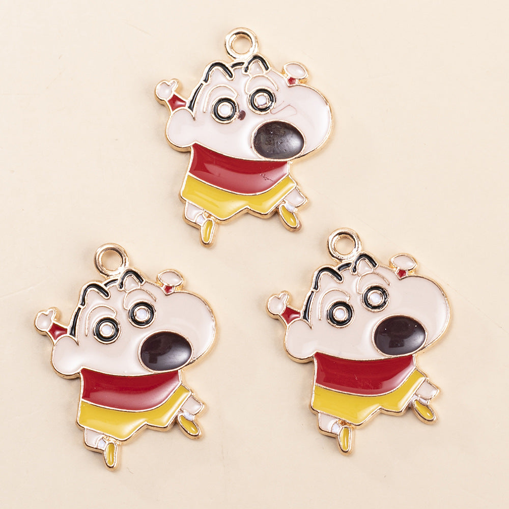 10 PCS Little Bear Alloy Pendants Featuring Enamel Craft, Handmade Jewelry Accessories