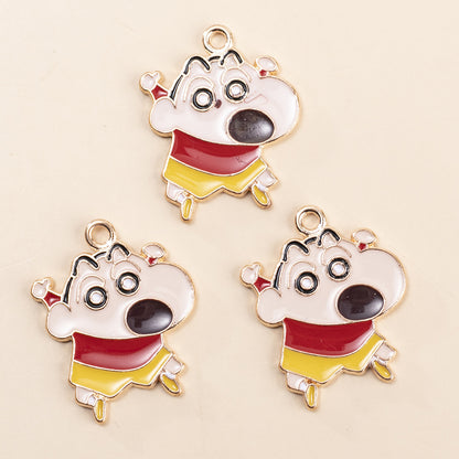 10 PCS Little Bear Alloy Pendants Featuring Enamel Craft, Handmade Jewelry Accessories