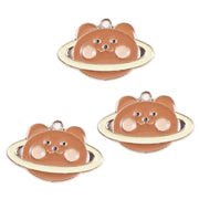 10 Little Bear Planet Alloy Pendants