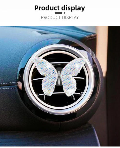 Metal Butterfly Car Interior Decoration In Champagne, Stylish Car Air Freshener Accessory