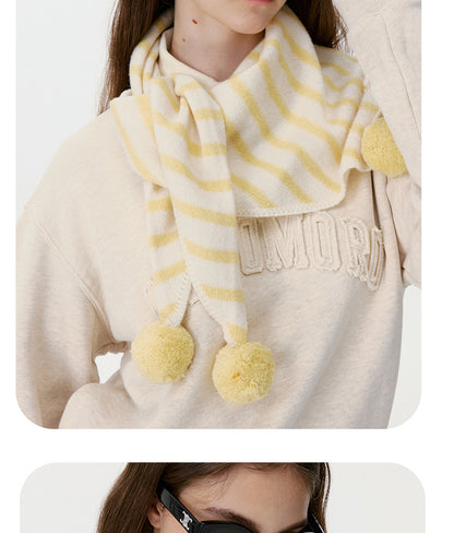 Women’s Stripe Triangle Scarf In Red Wool, Perfect For Autumn & Winter And Christmas Season