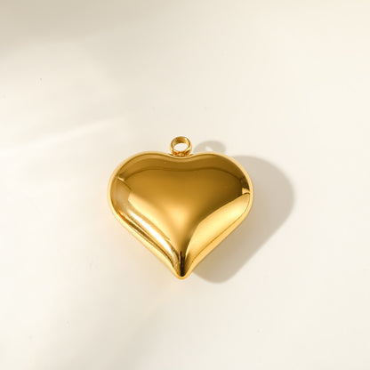 Heart Shape Pendant In 304 Stainless Steel With 0.03µm 18K Real Gold PVD Coated Electroplated Finish, 1 PCS Package