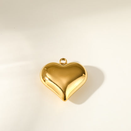 Heart Shape Pendant In 304 Stainless Steel With 0.03µm 18K Real Gold PVD Coated Electroplated Finish, 1 PCS Package