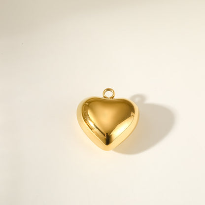 Heart Shape Pendant In 304 Stainless Steel With 0.03µm 18K Real Gold PVD Coated Electroplated Finish, 1 PCS Package