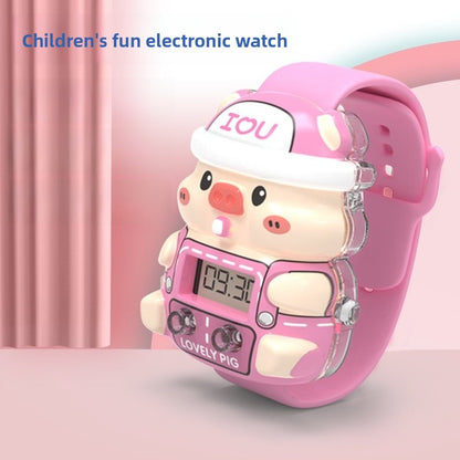 Cartoon LED Toys Made Of Durable Plastic In Natural Pink Color, Fun Electronic Toy For Kids