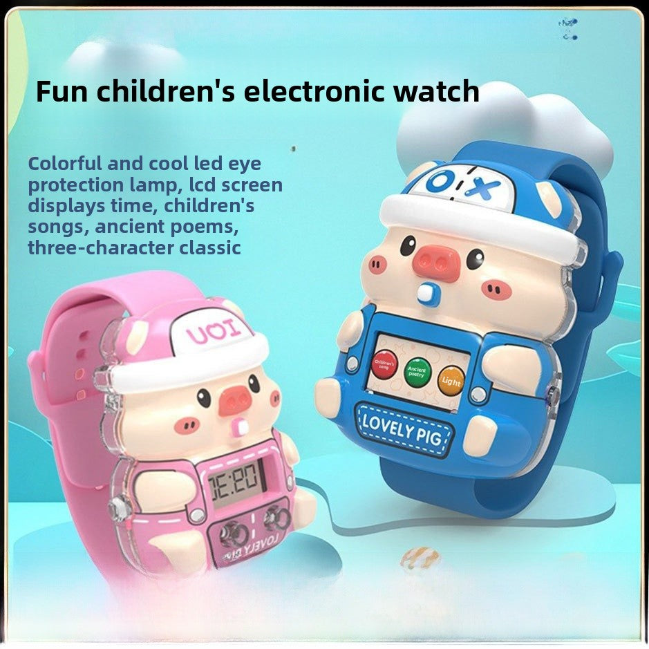 Cartoon LED Toys Made Of Durable Plastic In Natural Pink Color, Fun Electronic Toy For Kids