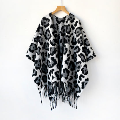 Women’s Lattice Shawl In Imitation Cashmere, Autumn Wear In Coffer Color
