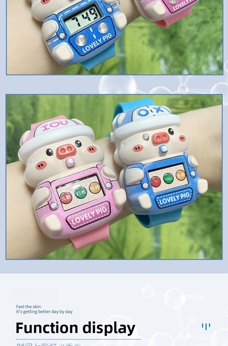 Cartoon LED Toys Made Of Durable Plastic In Natural Pink Color, Fun Electronic Toy For Kids