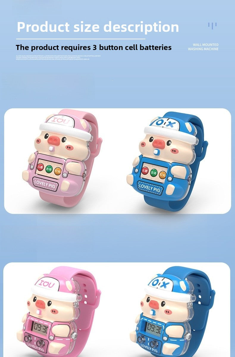 Cartoon LED Toys Made Of Durable Plastic In Natural Pink Color, Fun Electronic Toy For Kids