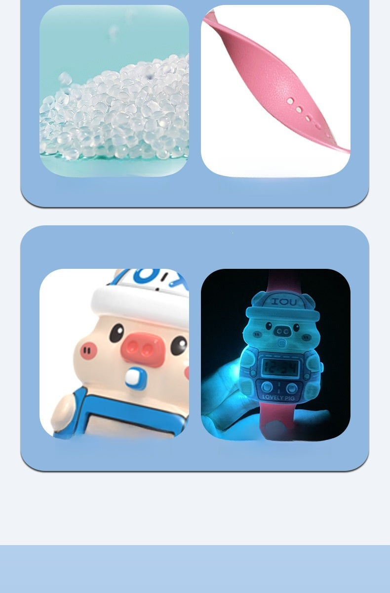 Cartoon LED Toys Made Of Durable Plastic In Natural Pink Color, Fun Electronic Toy For Kids