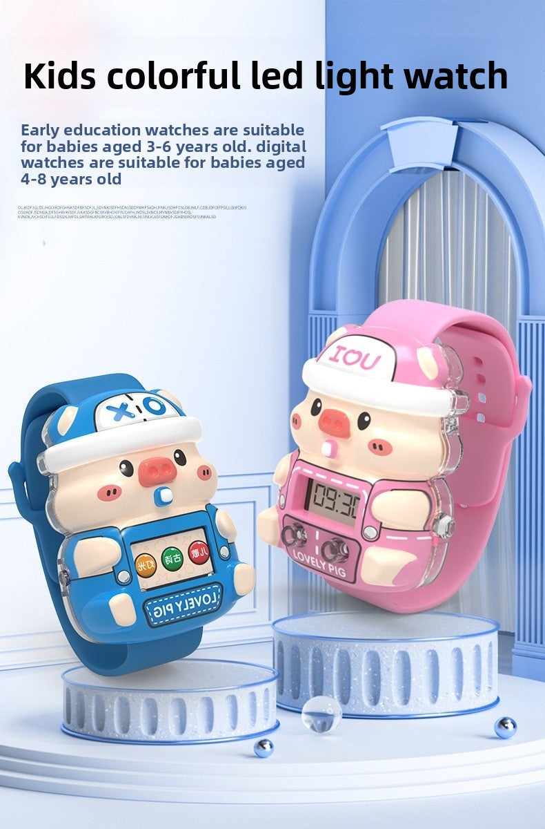 Cartoon LED Toys Made Of Durable Plastic In Natural Pink Color, Fun Electronic Toy For Kids