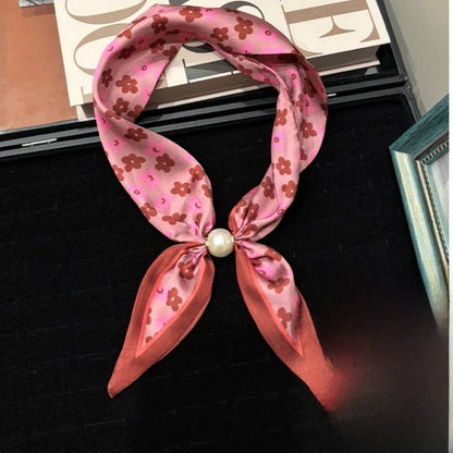 Women’s Satin Scarf Ring With Round Dots Pattern In Multicolor, Perfect For Spring Accessories