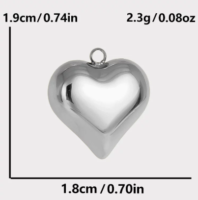 Heart Shape Pendant In 304 Stainless Steel With 0.03µm 18K Real Gold PVD Coated Electroplated Finish, 1 PCS Package