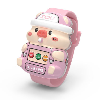 Cartoon LED Toys Made Of Durable Plastic In Natural Pink Color, Fun Electronic Toy For Kids