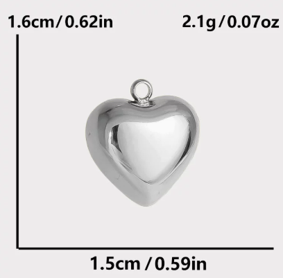 Heart Shape Pendant In 304 Stainless Steel With 0.03µm 18K Real Gold PVD Coated Electroplated Finish, 1 PCS Package