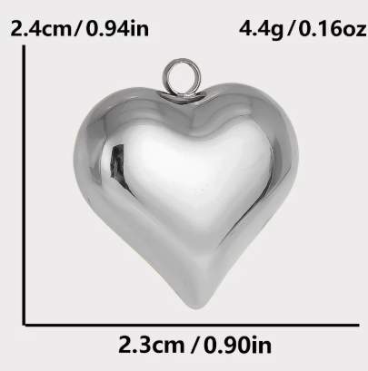 Heart Shape Pendant In 304 Stainless Steel With 0.03µm 18K Real Gold PVD Coated Electroplated Finish, 1 PCS Package