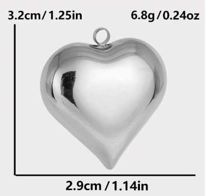 Heart Shape Pendant In 304 Stainless Steel With 0.03µm 18K Real Gold PVD Coated Electroplated Finish, 1 PCS Package