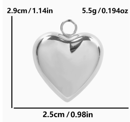 Heart Shape Pendant In 304 Stainless Steel With 0.03µm 18K Real Gold PVD Coated Electroplated Finish, 1 PCS Package