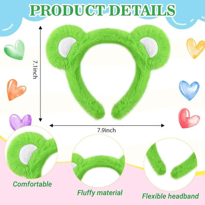 Little Bear Cartoon Style Spa Headband Made Of Cloth, Unisex, Natural Pink, 1 Set