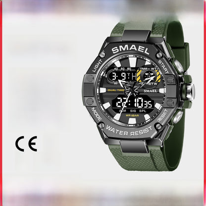 Men's Quartz Watch With Round Dial Featuring Plexiglass Mirror And TPU Strap With Pin Buckle
