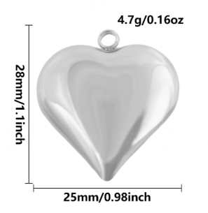 Heart Shape Pendant In 304 Stainless Steel With 0.03µm 18K Real Gold PVD Coated Electroplated Finish, 1 PCS Package