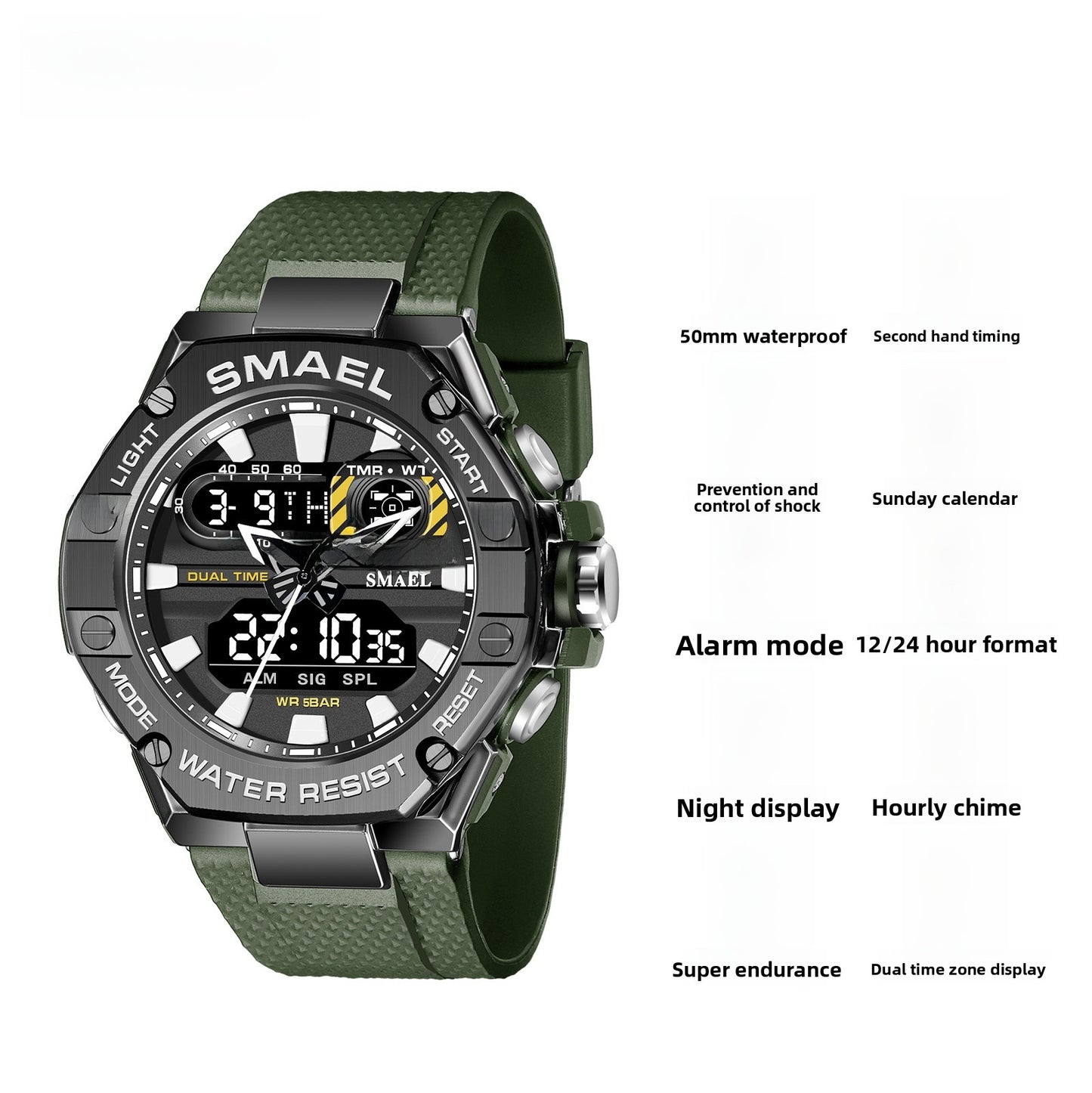 Men's Quartz Watch With Round Dial Featuring Plexiglass Mirror And TPU Strap With Pin Buckle