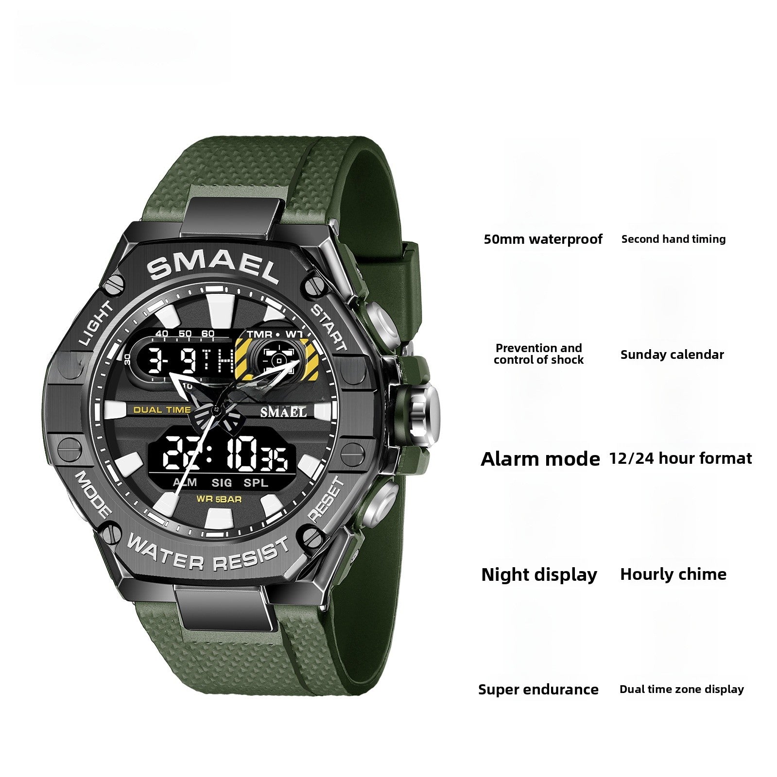 Men's Quartz Watch With Round Dial Featuring Plexiglass Mirror And TPU Strap With Pin Buckle