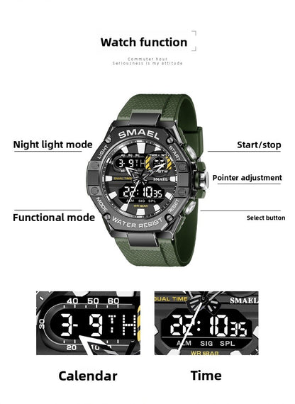 Men's Quartz Watch With Round Dial Featuring Plexiglass Mirror And TPU Strap With Pin Buckle