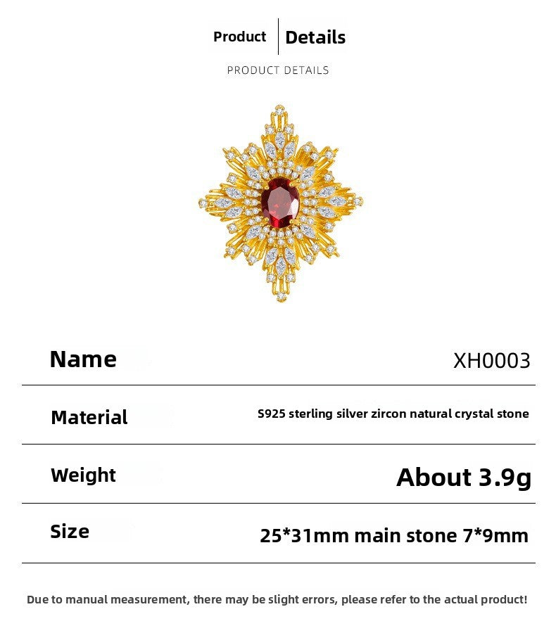 Baroque Style Star Pin For Women In 925 Sterling Silver With August Birthstone Peridot Inlay