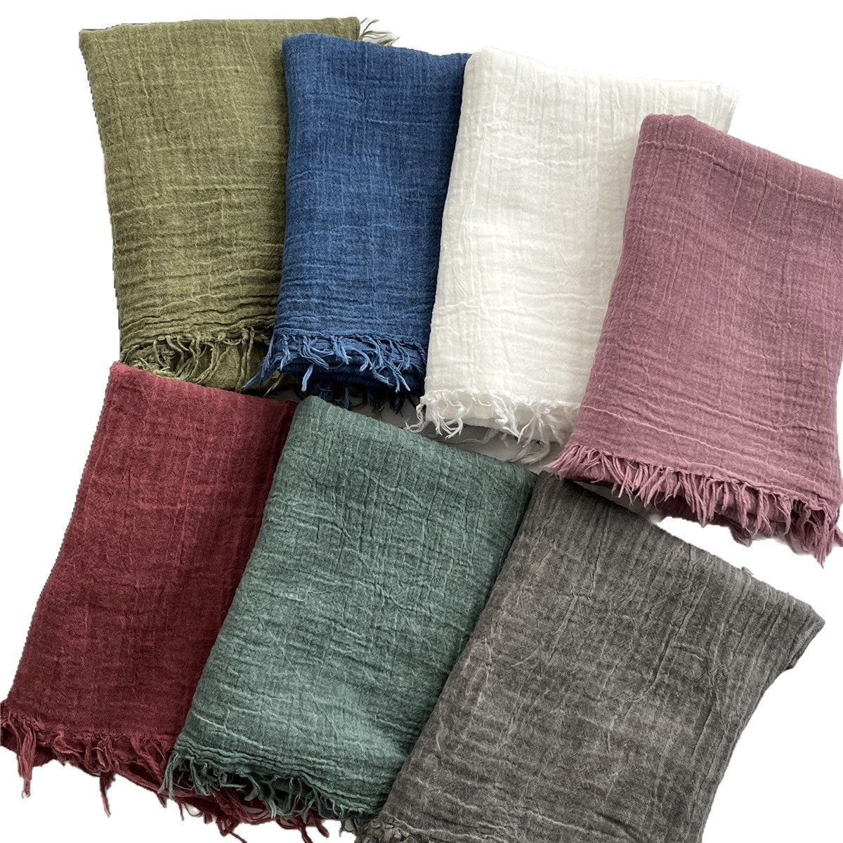 Solid Color White Polyester Scarf For Women, Lightweight Summer Accessory