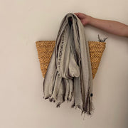 WR Wide-striped Fringed Edge, beige